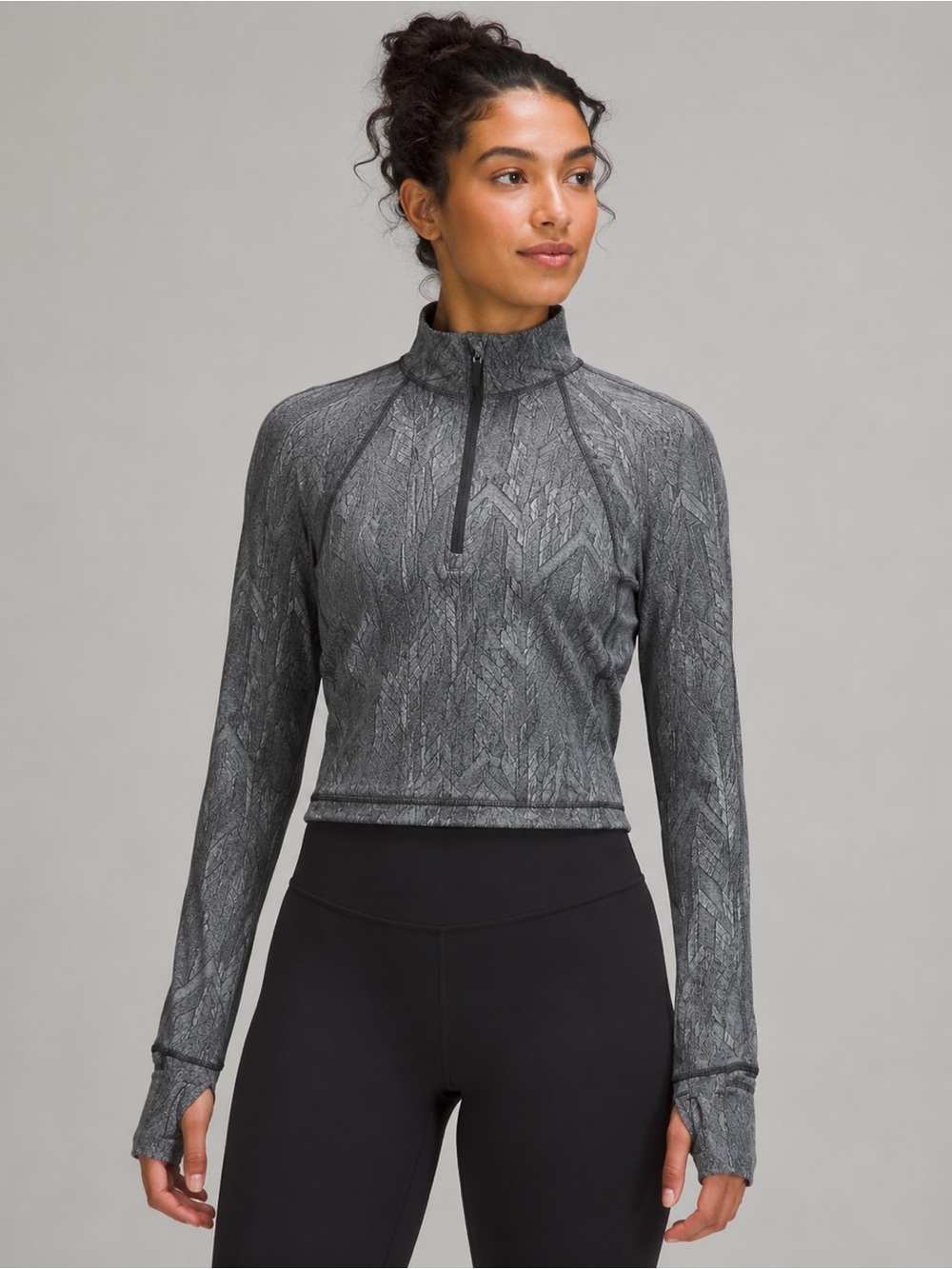 Lululemon Rulu Run Cropped Half Zip Jacquard | Size 8 | NWT